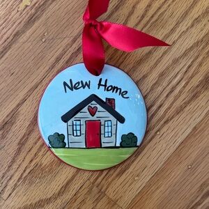 New Home Ornament with Red Ribbon